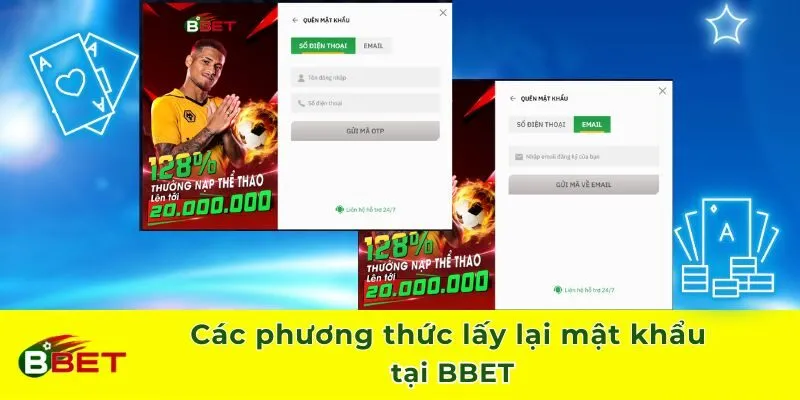 Các phương thức lấy lại mật khẩu tại BBET
