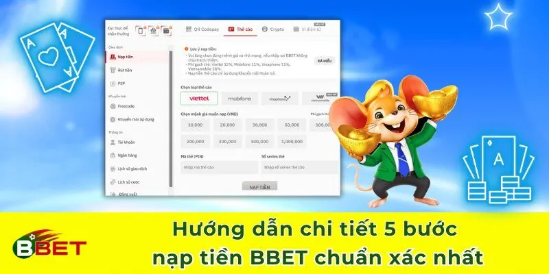 Hướng dẫn chi tiết 5 bước nạp tiền BBET chuẩn xác nhất